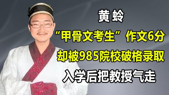 高考作文6分却被985院校抢着要,甲骨文考生黄蛉入学后把教授气走