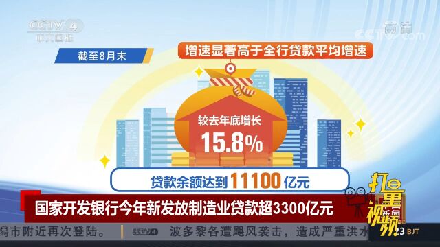 国家开发银行:今年新发放制造业贷款超3300亿元