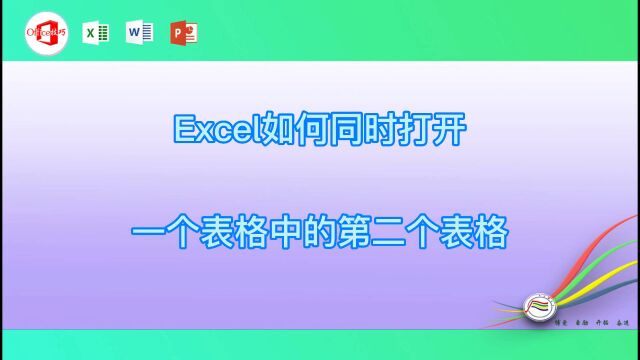 Excel如何同时打开一个表格中的第二个表格