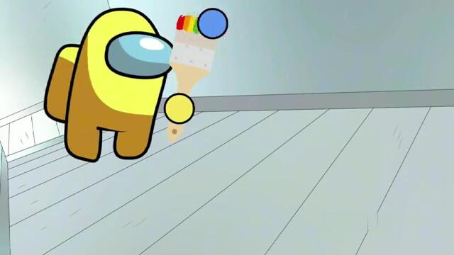 太空狼人杀:小黄捡到了一个宝贝刷子,可以变换各种颜色!