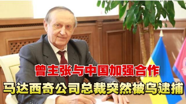 曾主张与中国加强合作,马达西奇公司总裁突然被乌逮捕,被控叛国