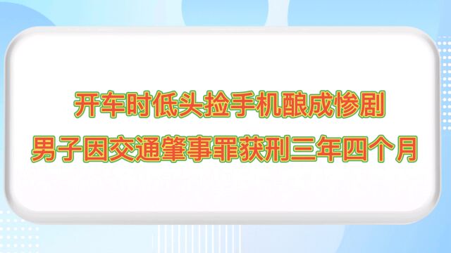 公开课: 开车时低头捡手机酿成惨剧,男子因交通肇事罪获刑三年四个月