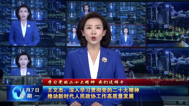 王文杰:深入学习贯彻党的二十大精神 推动新时代人民政协工作高质量发展