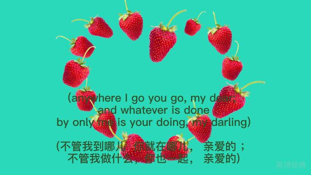 英文诗歌:I carry your heart with me 我把你的心带上