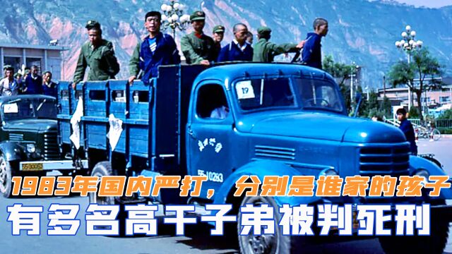 1983年国内严打,有多名高干子弟被判死刑,分别是谁家的孩子