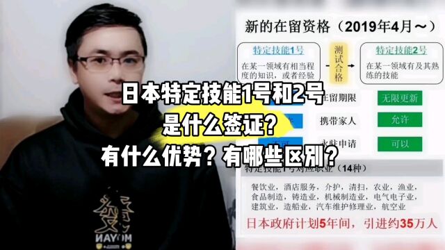 康朋出国海外就业,日本特定技能1号和2号是什么签证?有什么优势?有哪些区别?出国劳务正规派遣公司10大排名,杨老师聊出国,出国劳务费用一览表