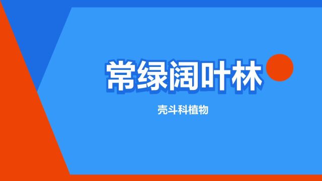 “常绿阔叶林”是什么意思?