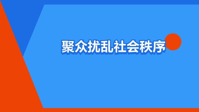 “聚众扰乱社会秩序罪”是什么意思?