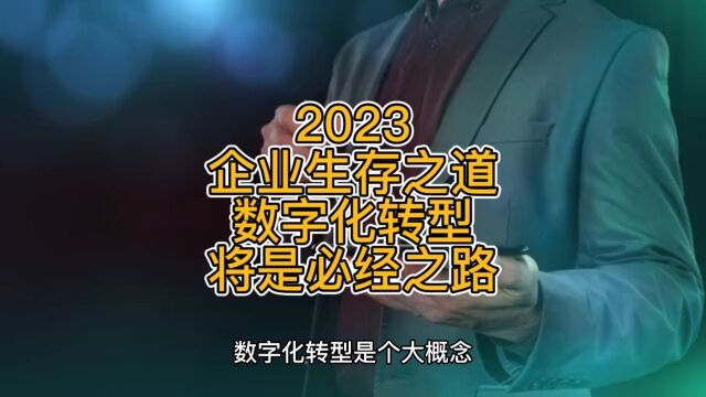 2023企业生存之道,数字化转型将是必经之路