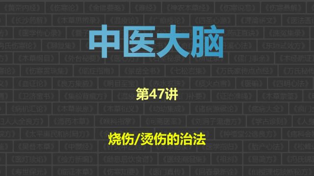 中医大脑,第47讲:烧伤/烫伤的治法