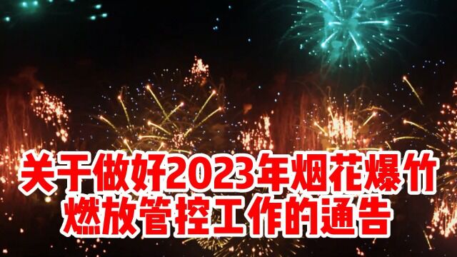 关于做好2023年烟花爆竹燃放管控工作的通告