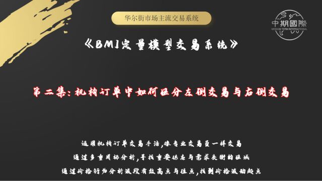 「BMI定量模型交易系统」机构订单中如何区分左侧交易与右侧交易