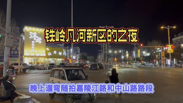 铁岭凡河新区之夜——随拍嘉陵江路和钟山路