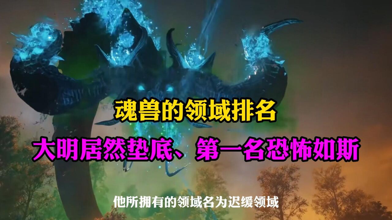 斗罗大陆:魂兽拥有领域排名,大明居然垫底,第一名恐怖如斯
