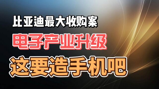 比亚迪最大收购案 助推电子产业升级 这是要取代富士康吧