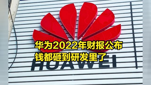 华为2022年财报公布,净利润下跌七成,钱都砸到研发里了