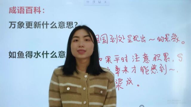 万象更新/如鱼得水成语怎么用?很多大学生也会用错