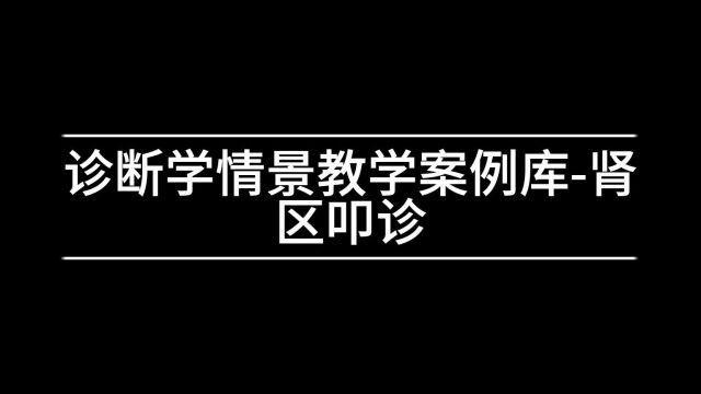 4诊断学情景教学案例库肾区叩诊