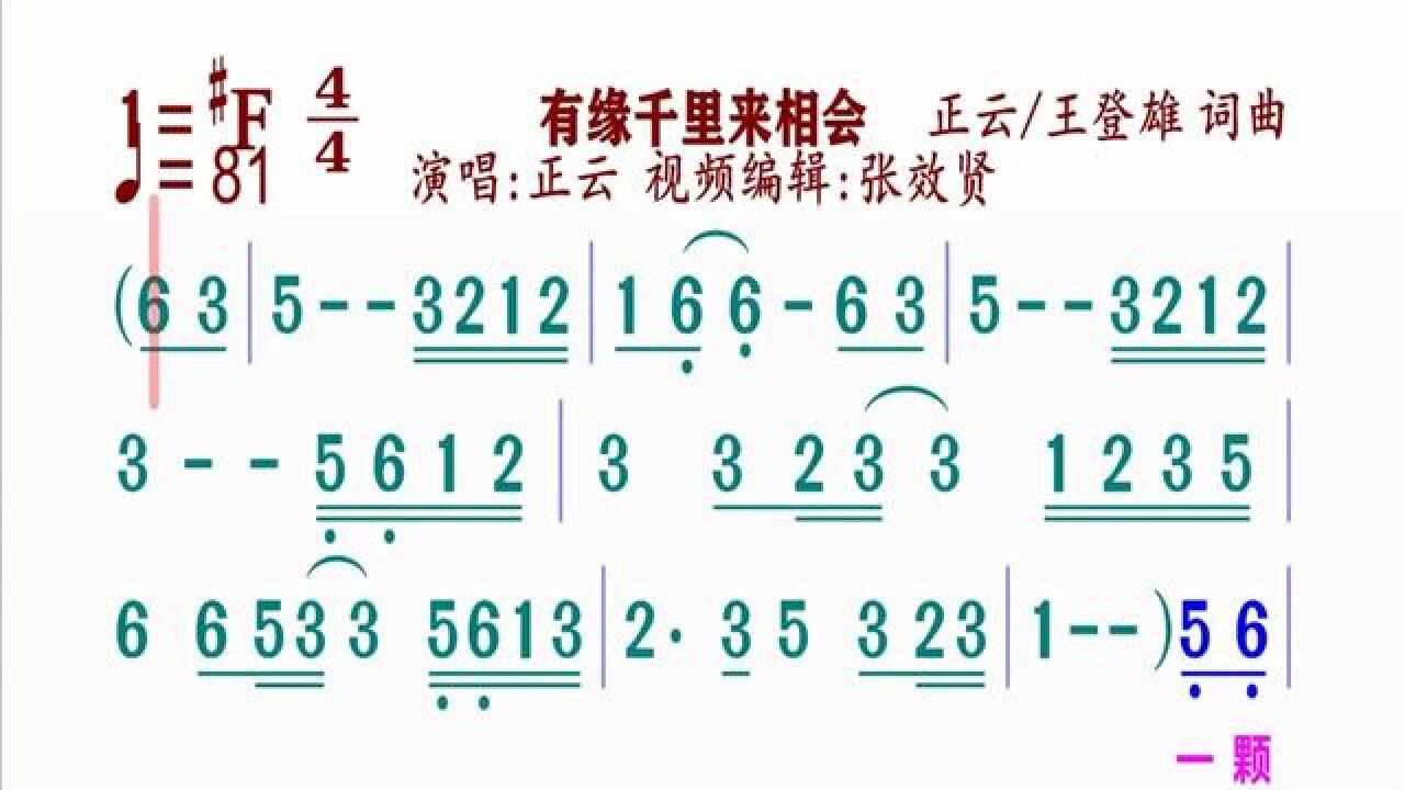 《有缘千里来相会》简谱