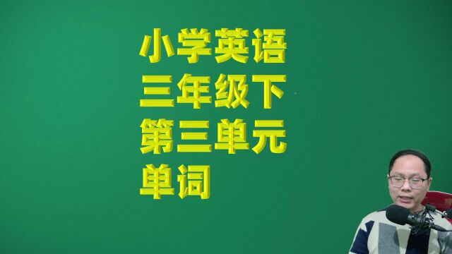 小学英语三年级下册第三单元课后单词跟读