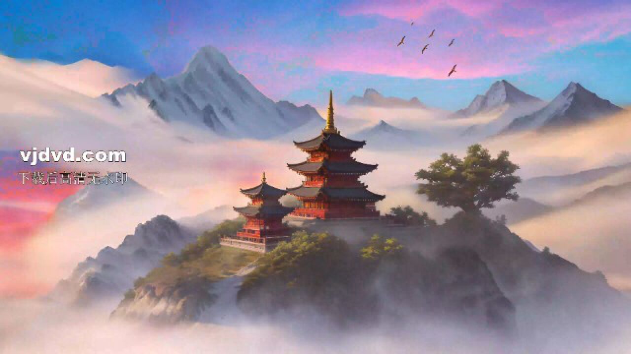 4k中国风唯美仙境中式 戏曲 场景 古代 古典 云顶仙宫