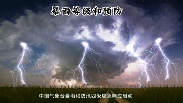 暴雨四级应急响应启动,暴雨等级划分和预防