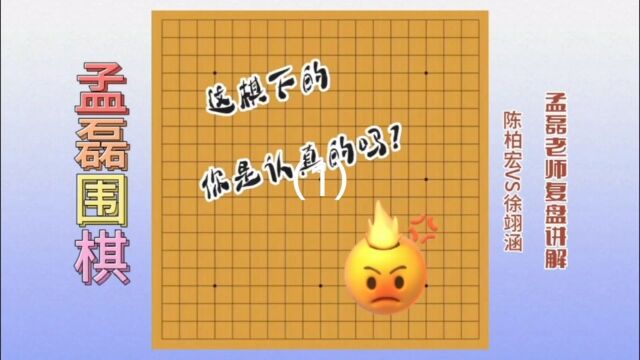 职业棋手教你如何提高棋力这棋下的陈柏宏VS徐翊涵1