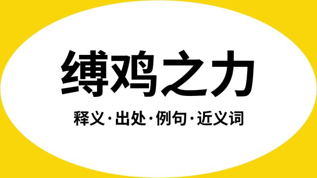 “缚鸡之力”是什么意思?