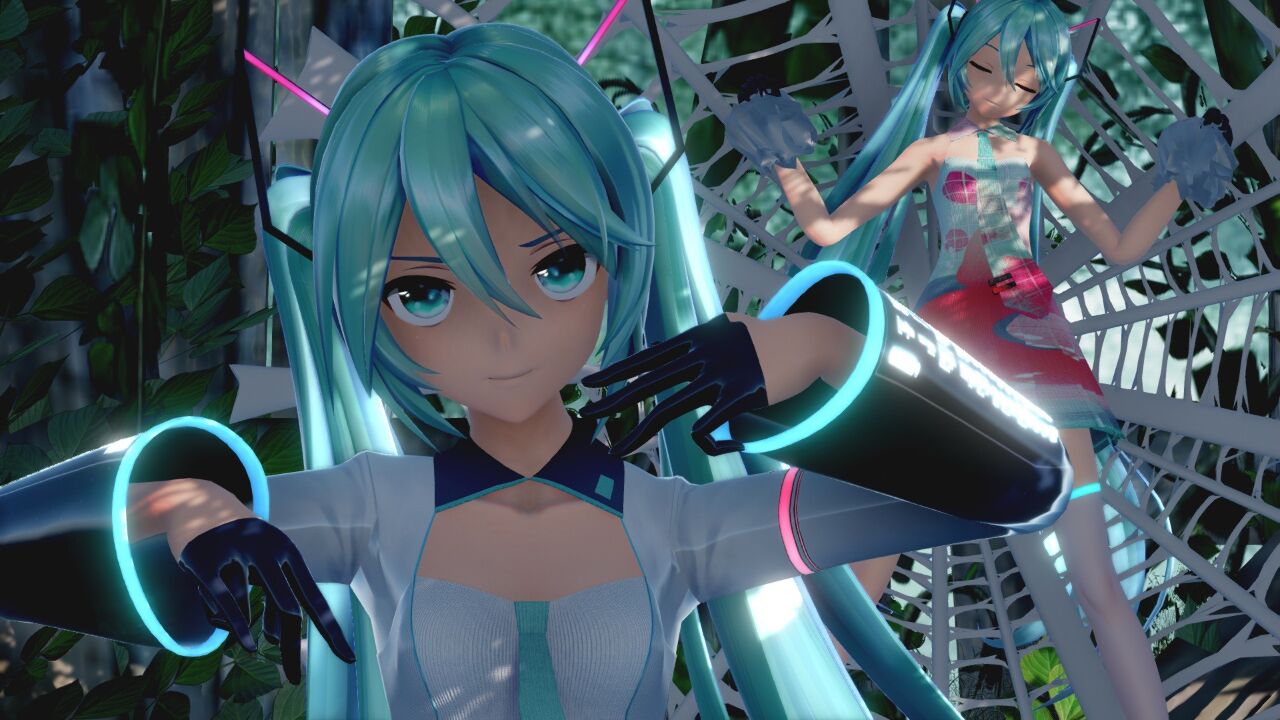 mmd初音未来,黏住了