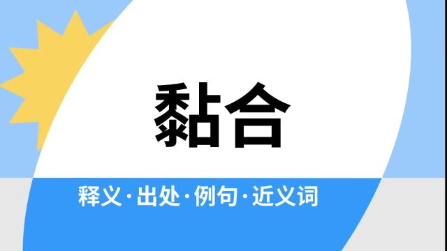 “黏合”是什么意思?