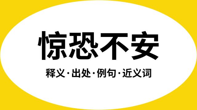 “惊恐不安”是什么意思?