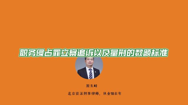 职务侵占罪立案追诉以及量刑的数额标准