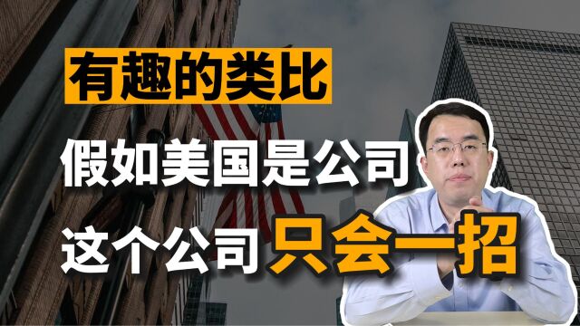 一个有趣的类比:假如美国是一家公司,那么这家公司就只会一招!