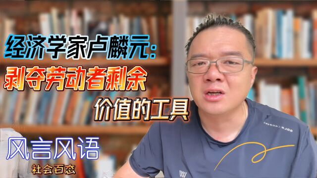 经济学家卢麟元:剥夺劳动者剩余价值的工具