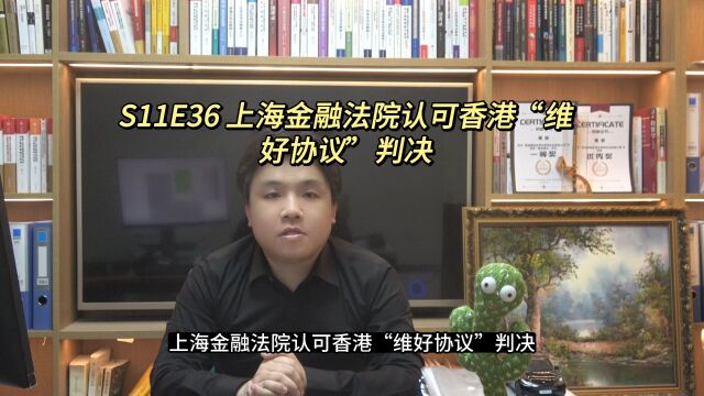 S11E36 上海金融法院认可香港“维好协议”判决