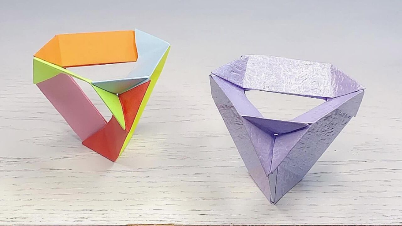 三角镂空几何体折纸教程