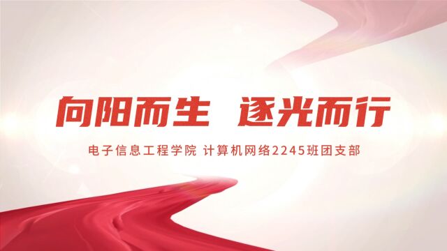 活力团支部向阳而生 逐光而行 电子信息工程学院 计算机网络技术2245班团支部