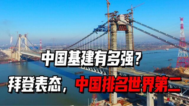 中国基建有多强?拜登表态,中国排名世界第二,美国排名令人意外