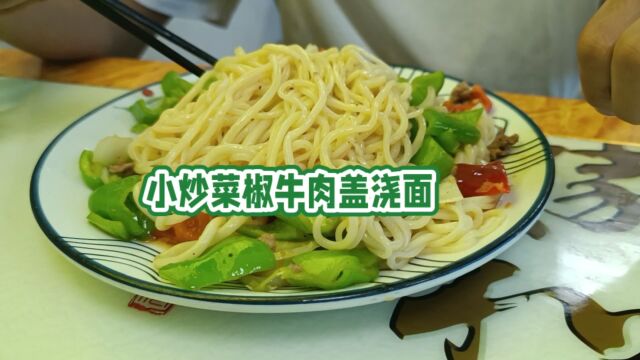 小炒菜椒牛肉盖浇面