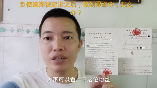 负债逾期被起诉之后,收到限驾令,怎么办?