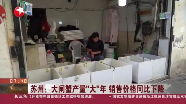 苏州:大闸蟹产量“大”年 销售价格同比下降