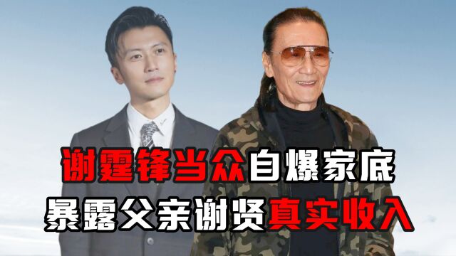 谢霆锋当众自爆家底,暴露父亲谢贤真实收入