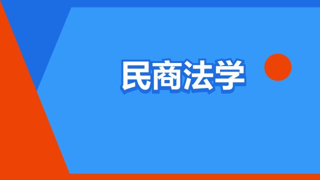 “民商法学”是什么意思?