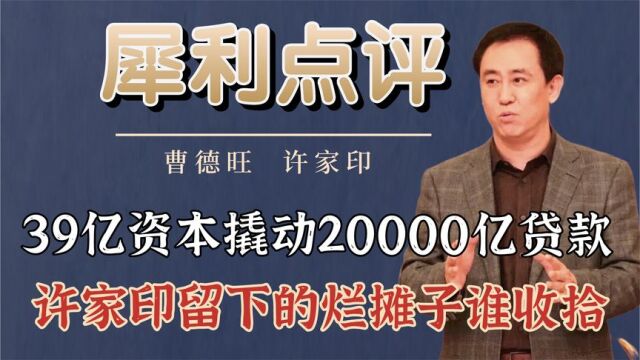 39亿资本撬动20000亿贷款,许家印留下的烂摊子,究竟该何去何从