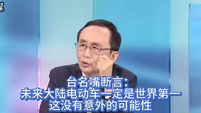 台名嘴断言:未来大陆电动车一定是世界第一 不会有意外的可能性