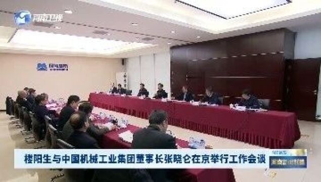 楼阳生与中国机械工业集团董事长张晓仑在京举行工作会谈