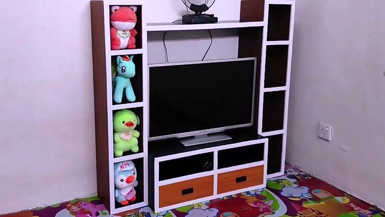 真是创意十足又美观创意手工变废为宝自制电视柜高手在民间匠心制作