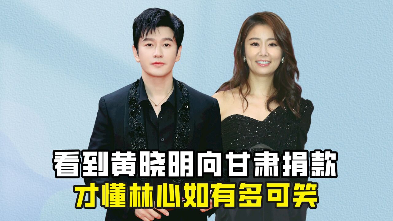 看到黄晓明向甘肃捐款,才懂林心如买给女儿的上亿项链,有多可笑