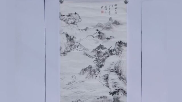 吴镜汀水墨山水小画,专家鉴定是真迹,表示应是一张应酬之作