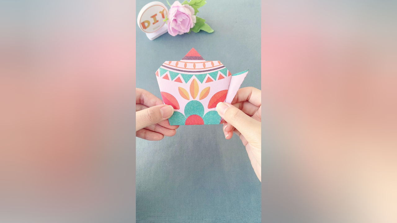 创意手工折纸,漂亮的茶壶